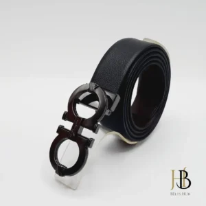 Black Leather Belt Black Buckle