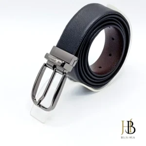 Mens Black Leather Belt Black Buckle
