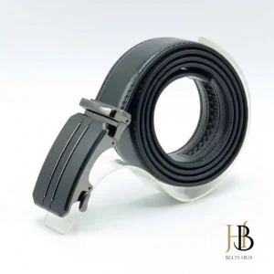 Black Leather Belt Metal Buckle