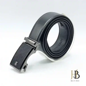 Mens Black Leather Belt Black Buckle