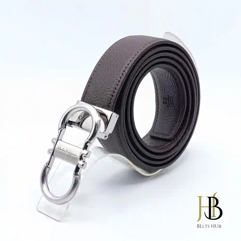 Black Leather Belt Metal Buckle
