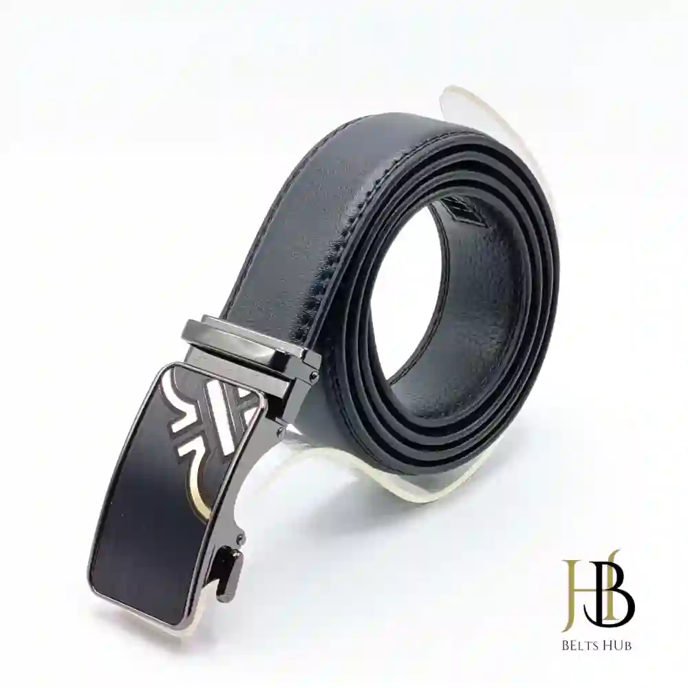 Black Leather Belt Black Buckle