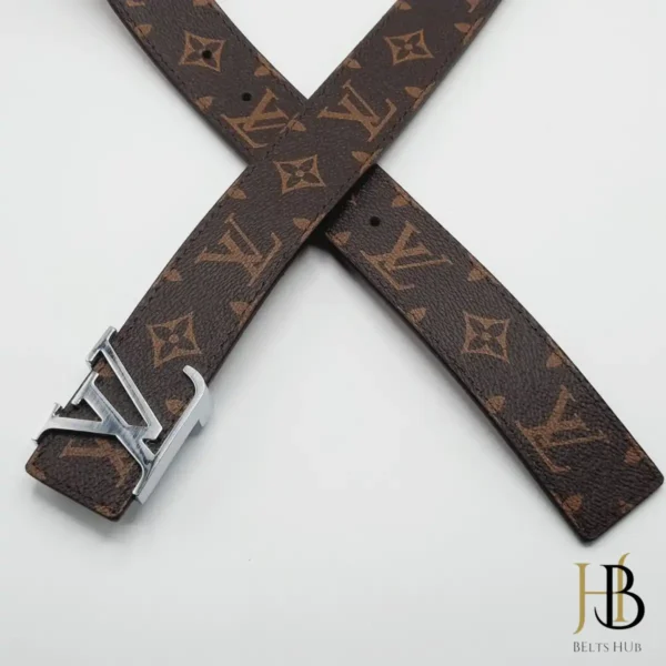 Branded Brown Belt in Silver Brand Buckle - Image 2