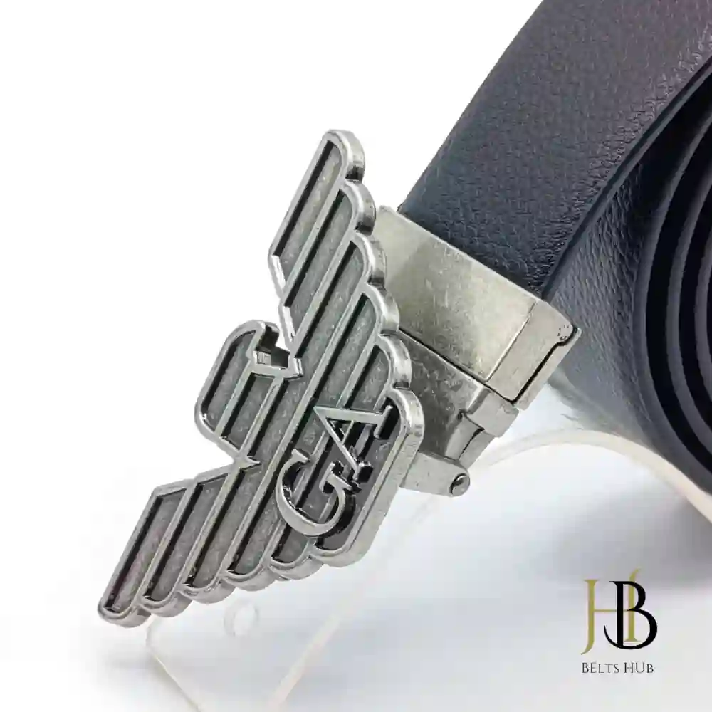 Branded Black Belt with Eagle Buckle - Image 2