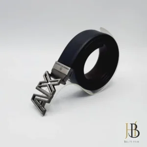 Black Leather Belt Light Silver Shade Buckle