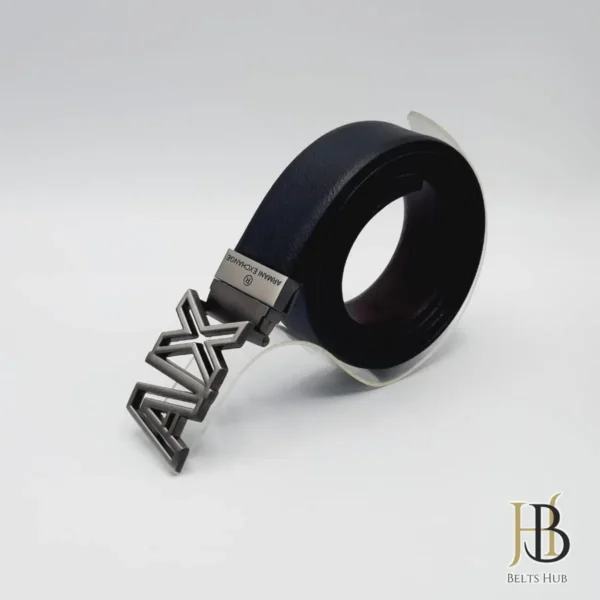 Black Leather Belt Light Silver Shade Buckle