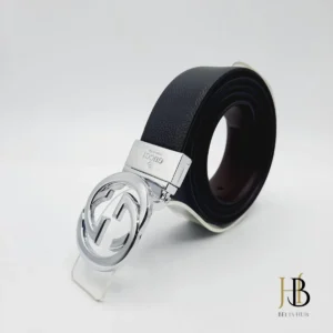 Leather Belt G Silver Buckle