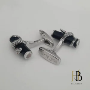 Mens Cufflink Mont Silver Blank