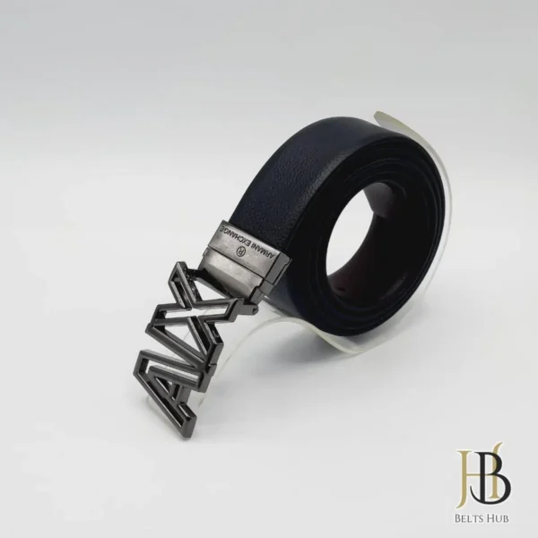 Mens Leather Belt Black Buckle