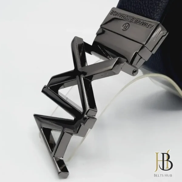 All Black Leather Belt and Buckle - Image 2