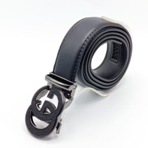 Black Leather Belt Chromium Buckle