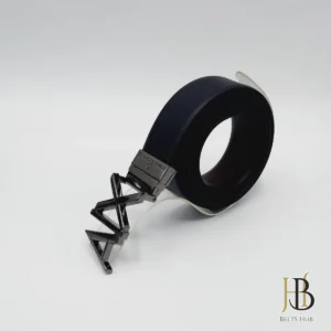 All Black Leather Belt and Buckle