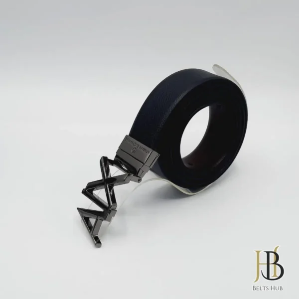 All Black Leather Belt and Buckle