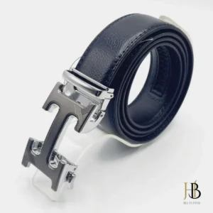 Mens Leather Belt Black Buckle