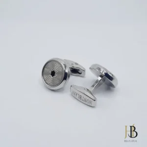 Mens Cufflink Mont Silver Blank