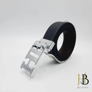 Stylish Black Belt Silver Buckle