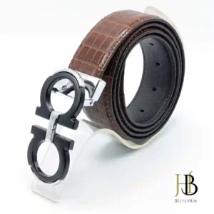 Brown Leather Belt Black Buckle