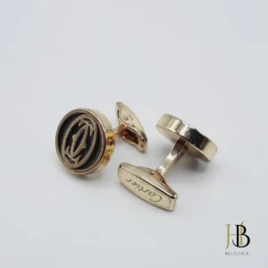 Elegant Golden with Black Cufflinks