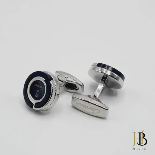 Sophisticated Black Silver Cufflinks