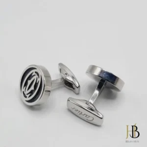 Sophisticated Black Silver Cufflinks