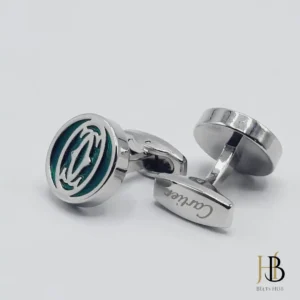 Silver Green Brand Cufflinks for Men