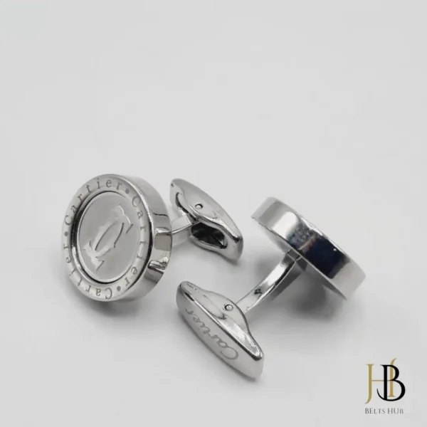 #0000FF Silver Cufflink for Men