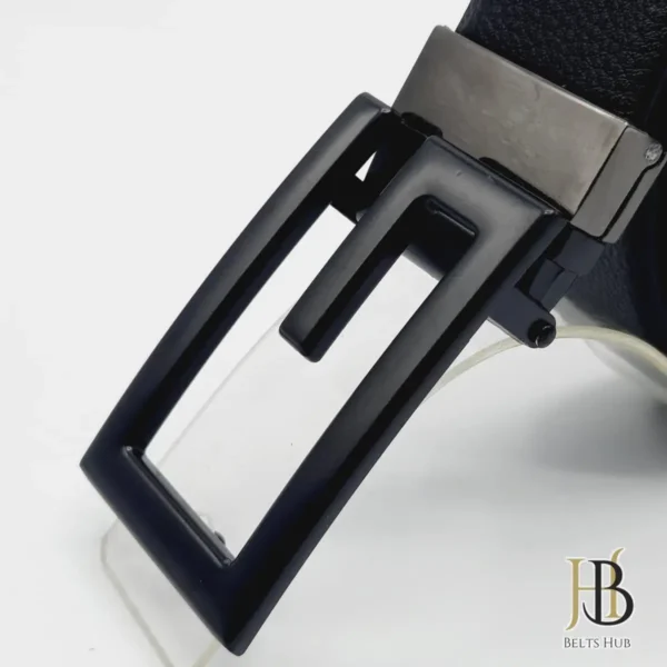 Black Leather Belt G Buckle - Image 2
