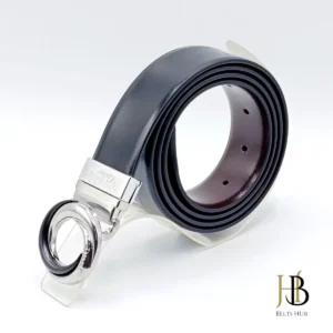 Full Black Elegant Buckle Leather Belt