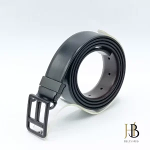 Full Black Elegant Buckle Leather Belt