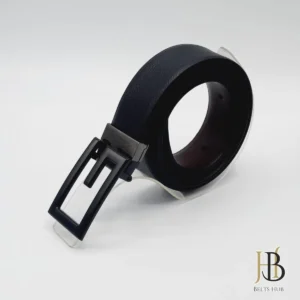 Black Leather Belt G Buckle