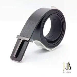 Full Black Elegant Buckle Leather Belt