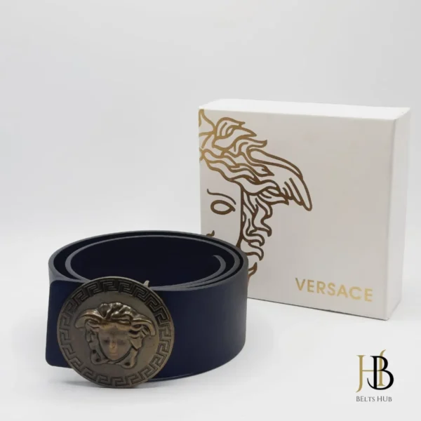 Versace Black Belt for Women in Metal Buckle