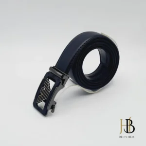 Black Autolock Brand Buckle Leather Belt