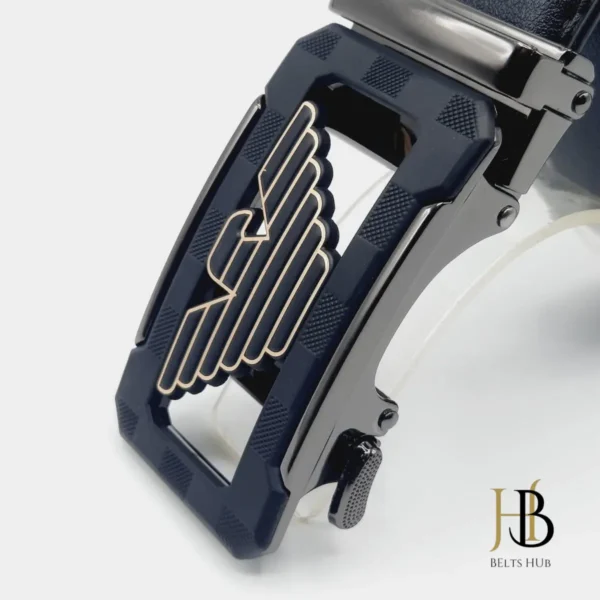 Black Autolock Brand Buckle Leather Belt