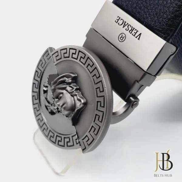 Black Reversible Belt 32 mm in Silver Buckle - Image 2