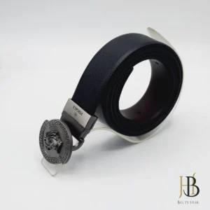 Black Reversible Belt 32 mm in Silver Buckle