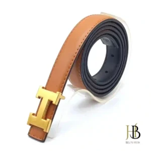 H3rm3s Gold Buckle Womens Leather Belt