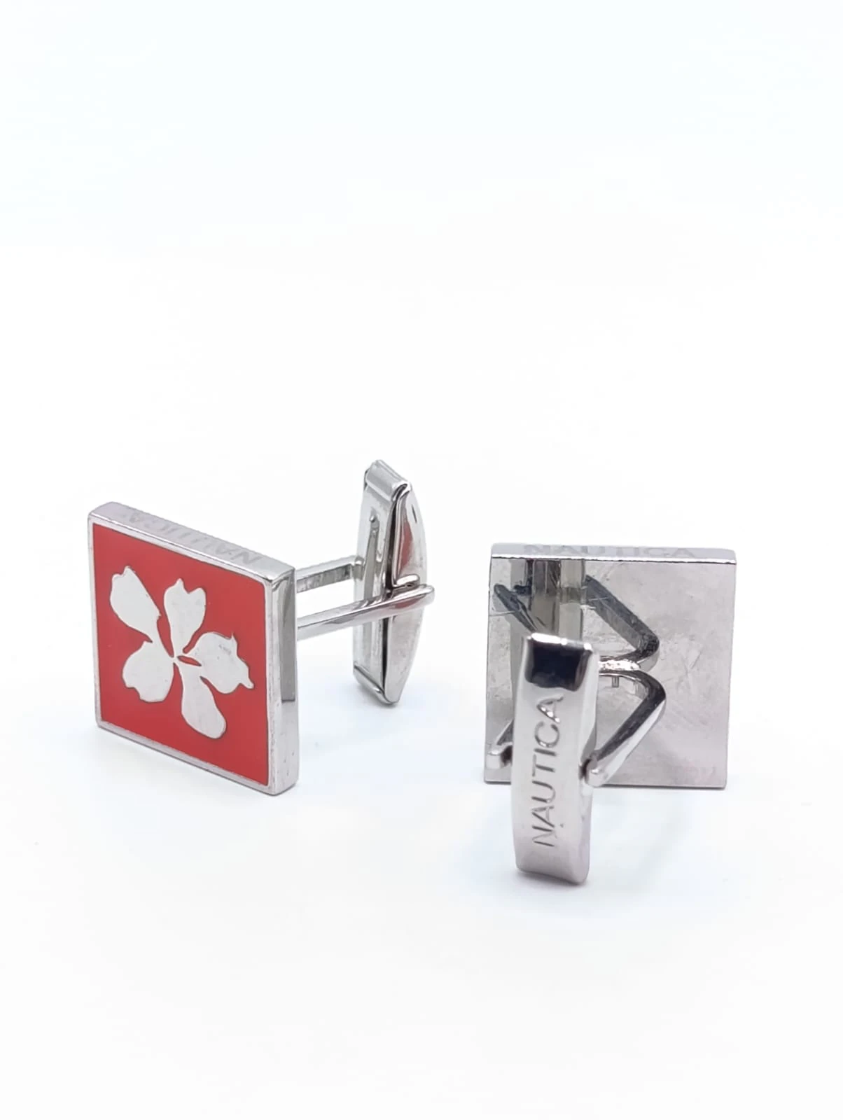 #0000FF Silver Cufflink for Men - Image 2