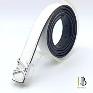 717 White Womens Belt Silver Buckle