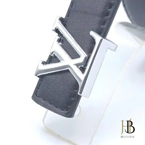 717 Black Womens Belt Silver Buckle - Image 2