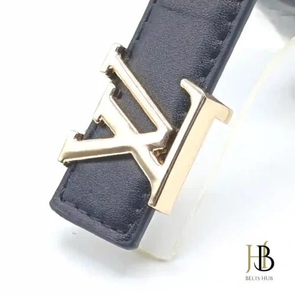 717 Black Womens Belt Golden Buckle - Image 2