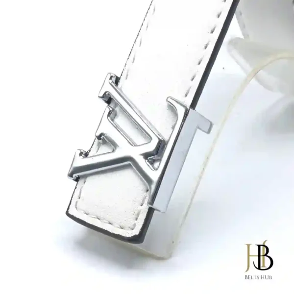 717 White Womens Belt Silver Buckle - Image 2