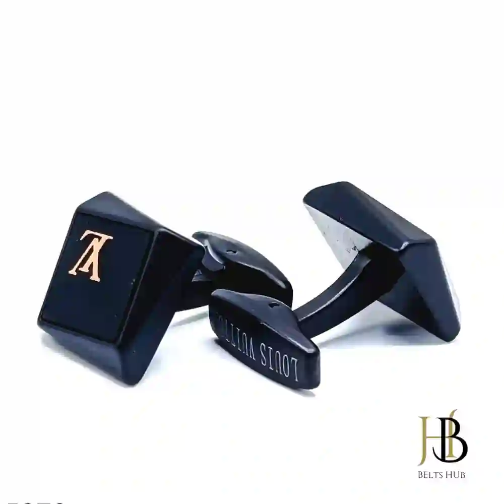 L and V Black Cufflink