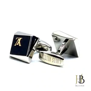 L and V Silver Cufflink