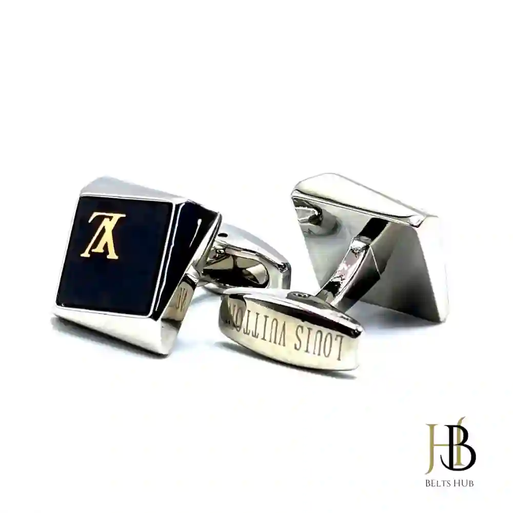 L and V Silver Cufflink