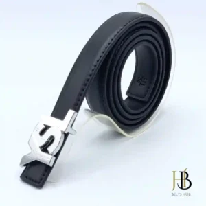 Y1SL Black Belt Silver Buckle