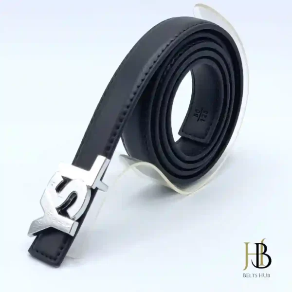 Y1SL Black Belt Silver Buckle