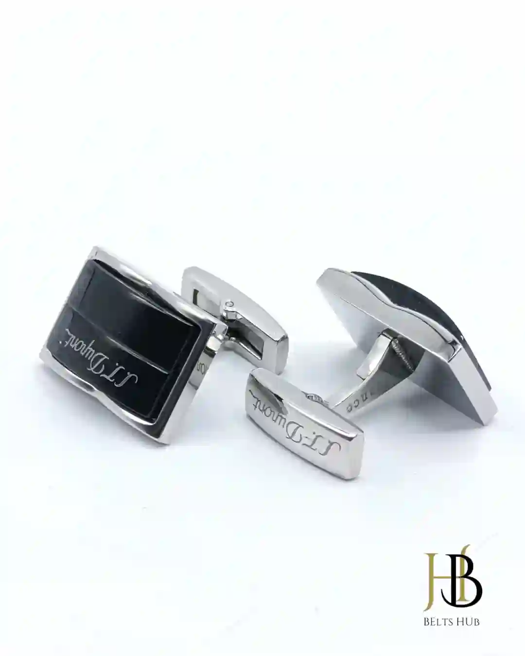 Black Silver Square Cufflinks
