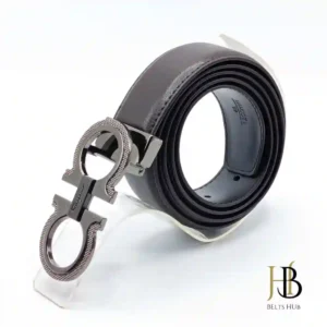 Leather belt in ferra buckle