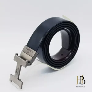 Simple Pinhole Silver Buckle Belt
